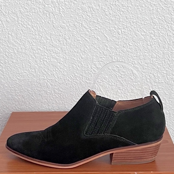 Frye & Co Rubie Western Southwestern Rodeo Slip On Black Suede Ankle Bootie 8M - Picture 6 of 15